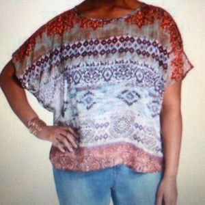 ING Plus Size Printed Dolman-Sleeve Multi